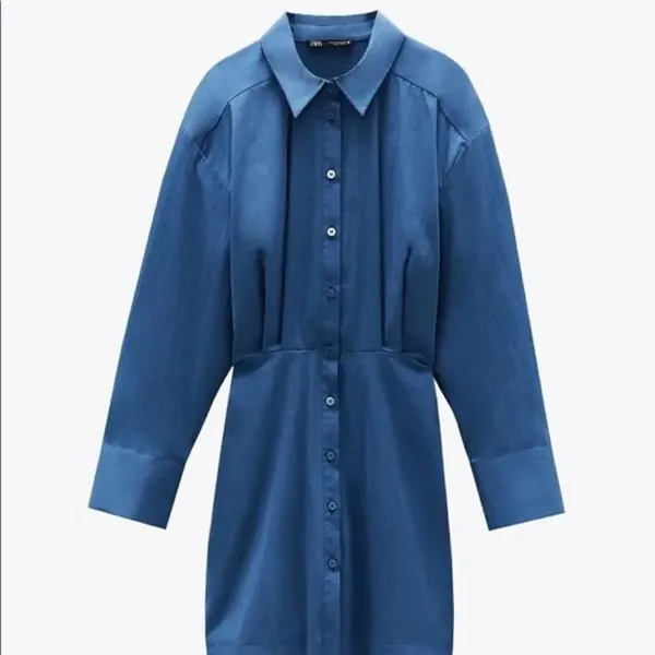 ✨Zara Blue Pleated Shirt Dress✨ - Image 6