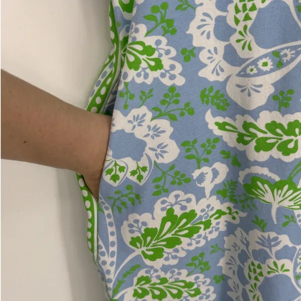 Gretchen Scott Serve It Up Dress XL Blue Green Flora Periwinkle Preppy Coastal - Image 6