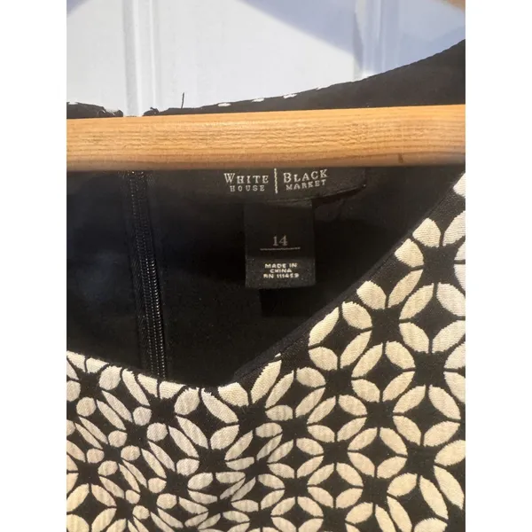 WHITE HOUSE BLACK MARKET black and white dress SZ 14 - Image 8