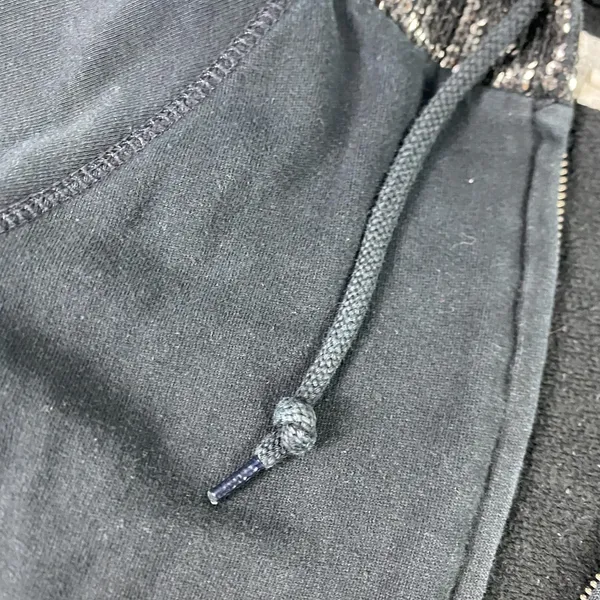 Denim & Supply Ralph Lauren Hoodie Womens Medium Black Sequin Hood‎ Full Zip - Image 4