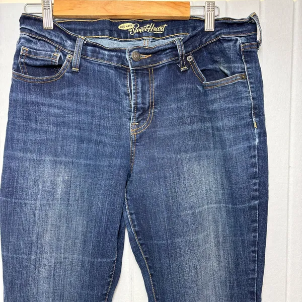 Old Navy Sweet Heart Women's‎ Dark Blue Straight leg Jeans size 10 - Image 2