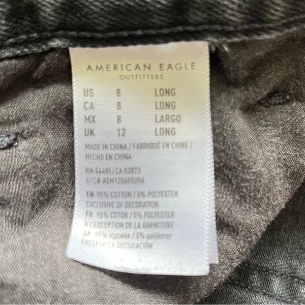 American Eagle Black High Waisted Mom Jeans Size 8 Long - Image 10