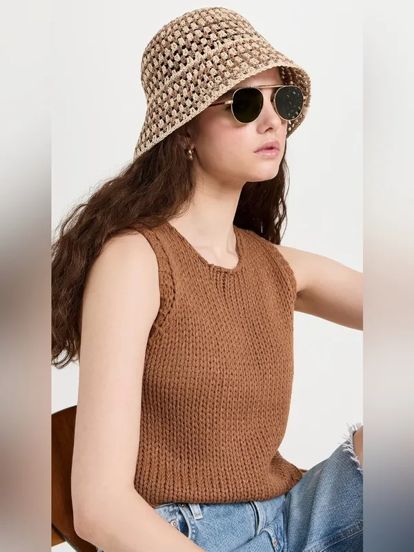 Loeffler Randall Jocelyn Raffia Bucket Hat - Image 7