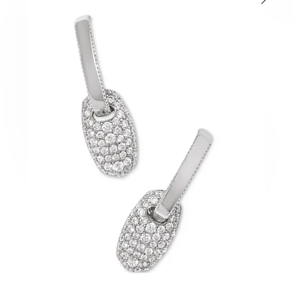 Kendra Scott Pavé Link Charm Huggie Hoop Earrings - Image 4
