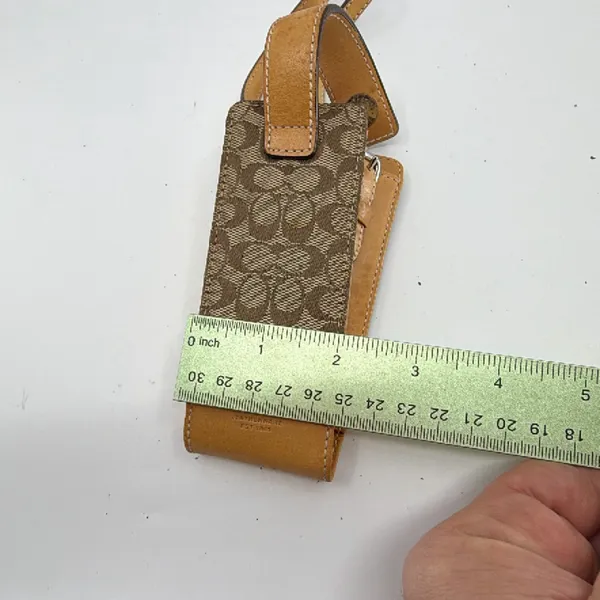 Coach Signature C Phone Case Brown Canvas Leather Phone Case - Image 7