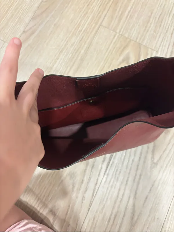 Brooklyn Shoulder Bag 28 — Burgundy Leather Shoulder Bag - Image 8