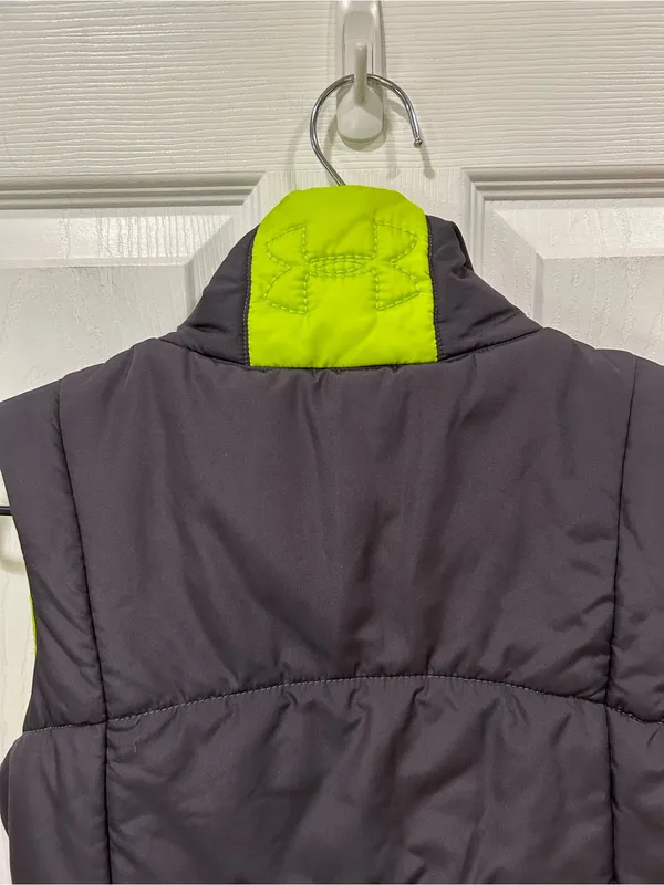 Under Armour Black & Neon Green Quilted Vest - Image 5