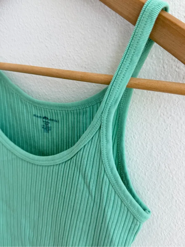 Brandy Melville Beyonca Tank Top Mint Green Ribbed NWT - Image 3