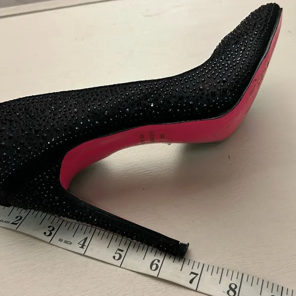 Heels Chic Black and Pink Embellished Heels-charlotte russe/no flaws-clean! 9 - Image 4