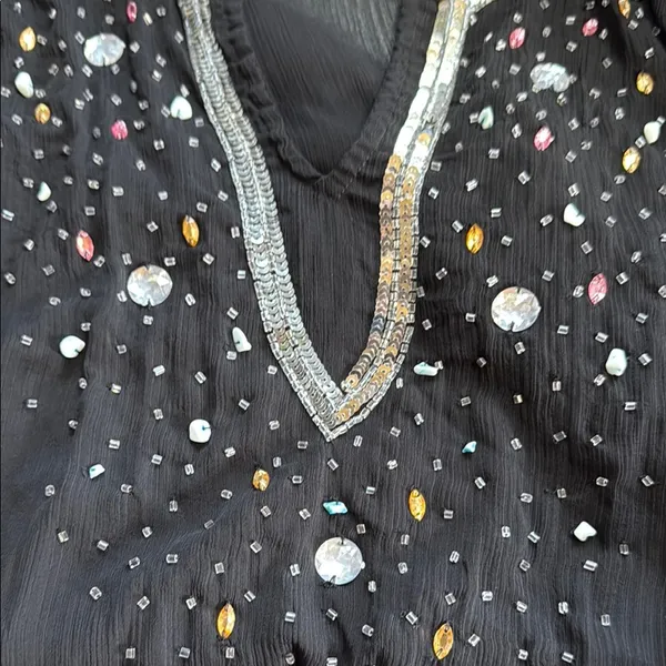 Blue Island Black Embellished Long Sleeve tunic - Image 4