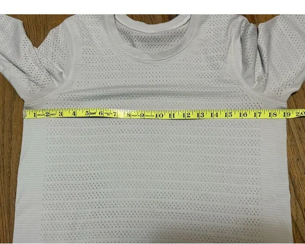 Lululemon Swiftly Breathe Long Sleeve Stretch Perforated Shirt White Size 6/8 - Image 8
