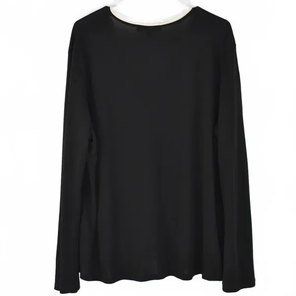 Central Park West Black Long Sleeve V-Neck Blouse Plus Size 2X - Image 3