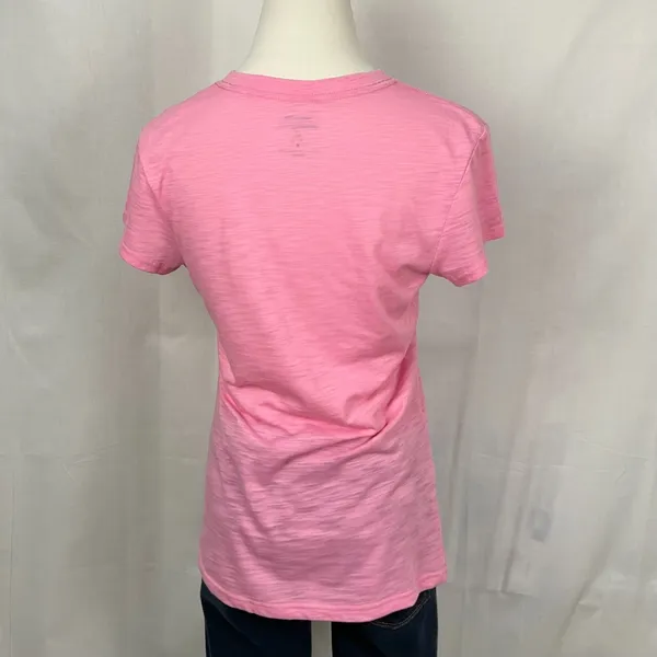 Disney Parks Mickey Mouse T-Shirt Fitted Pink Burnout Graphic Tee Sz Med Crew - Image 4