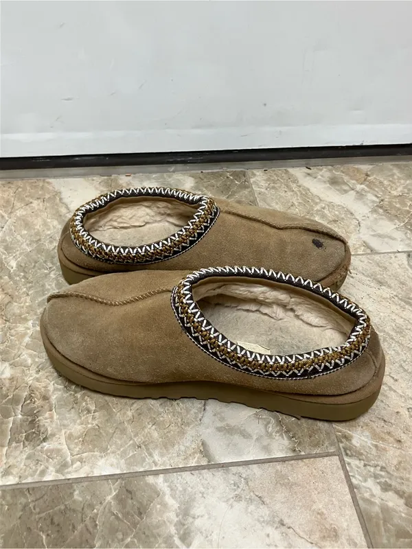 UGG Tasman Chestnut Suede Sheepskin Lined Slip On Slippers Size 6 - Image 5