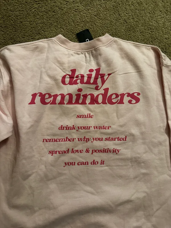 Daily Reminder Pink Oversized Hoodie - Image 5