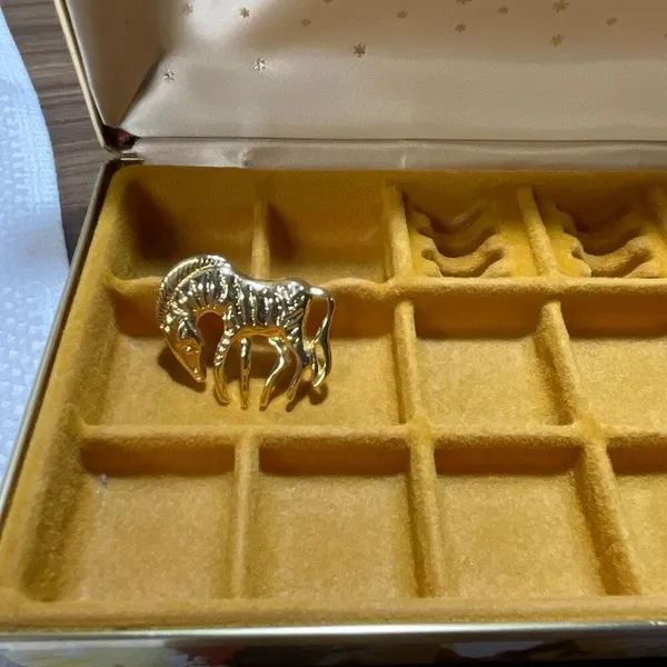 Vintage gold tone zebra brooch - Image 5