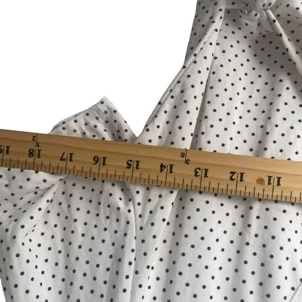 Ragdoll Y2k Size‎ Medium White Polka Dot Wrap Short Sleeve Babydoll Top - Image 5