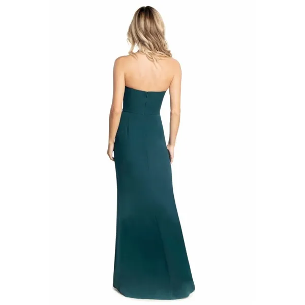 Dress The Population Kai Strapless Gown with High Slit in Pine Green Size XXL - Image 4