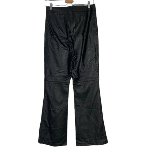 Free People Faux Leather High Waist Flare Leg Pants Size 8 - Image 5