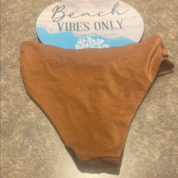 Aerie Rich Brown Textured Bikini Bottom XL - Image 3