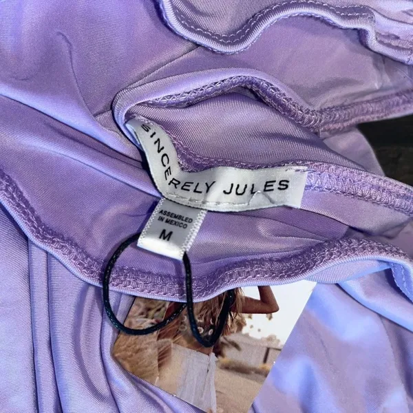 Sincerely Jules Lavender Ruch Bodycon Dress Strapless Evening Cocktail Party E1‎ - Image 5