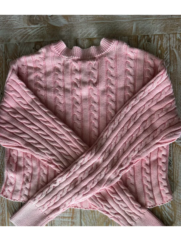 💝Aerie Pink Cable Knit Cropped Sweater💝 ~XS - Image 5