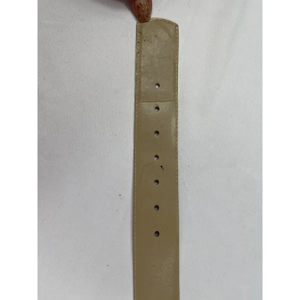 Dame Belt And Bag SKU 7929 Elegant Beige Snake Embossed Leather Belt Size L - Image 5