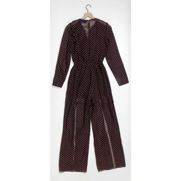 NWT!! THE FIFTH LABEL Titania Jumpsuit Black Red Clip Dot Dots Ruffle X-Small - Image 7