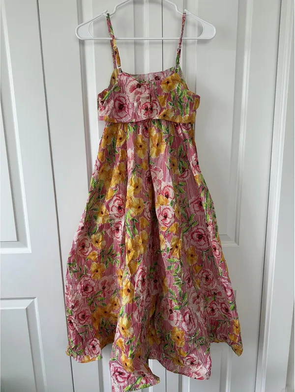 STITCHDROP Barbuda Floral Print Sleeveless Midi Dress NWT Sketch Peony XS - Image 5