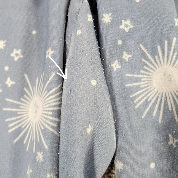 BP Celestial Pajamas Set Womens XS Blue White Sun Stars Moon Pants Button Top - Image 15
