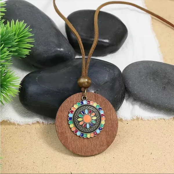 Boho Necklace‎ & Earrings Set Colorful Flower Design Tribal Accessories - Image 9