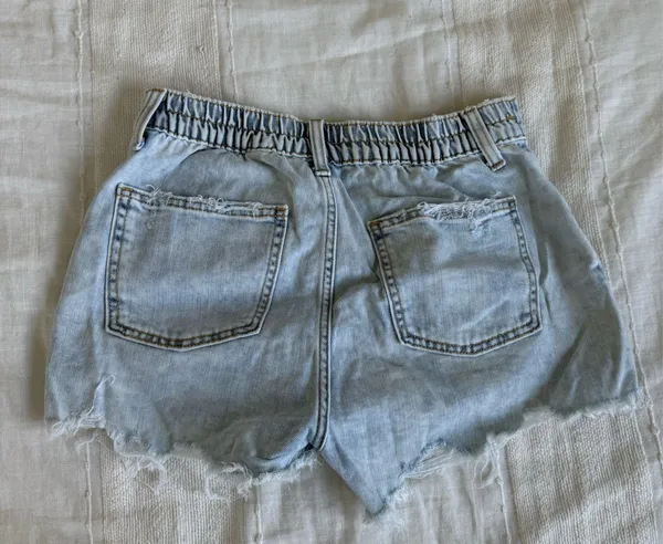 Aerie Elastic Stretchy Denim Light Wash Shorts - Image 3