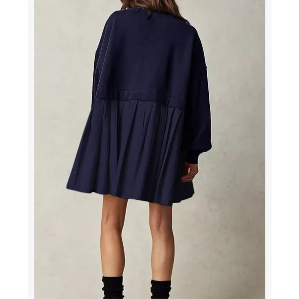 NEW Crew Neck Pullover Oversized Sweatshirt Mini Dress L - Image 4
