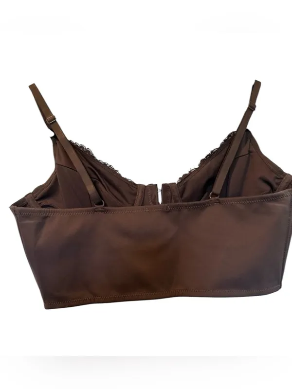 NWT Garage Luna Combo Lace Bustier Chocolate Brown Coquette Small $39 - Image 4