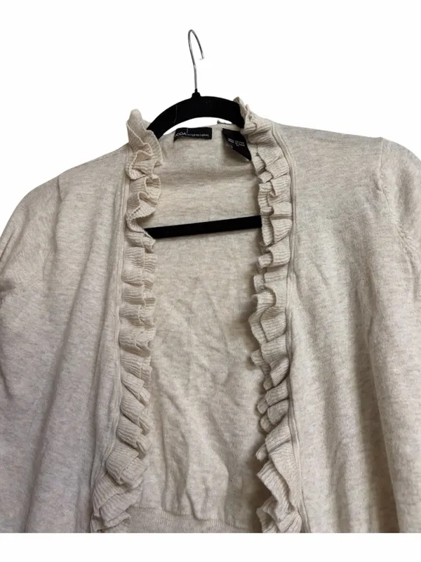 Moda International Cream Ruffled Cardigan - Image 4