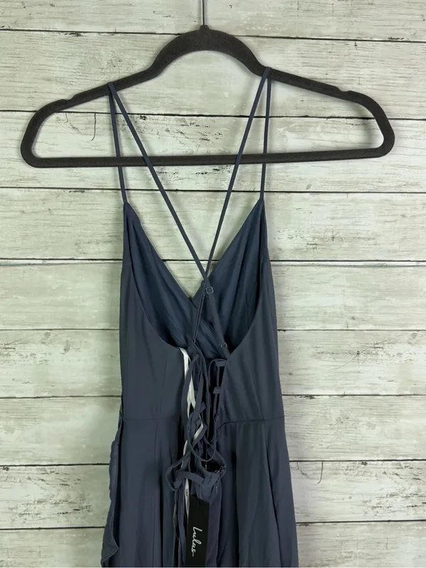 Lulus In Love Forever Granite Blue Lace-Up High-Low Maxi Dress Size Small - Image 4