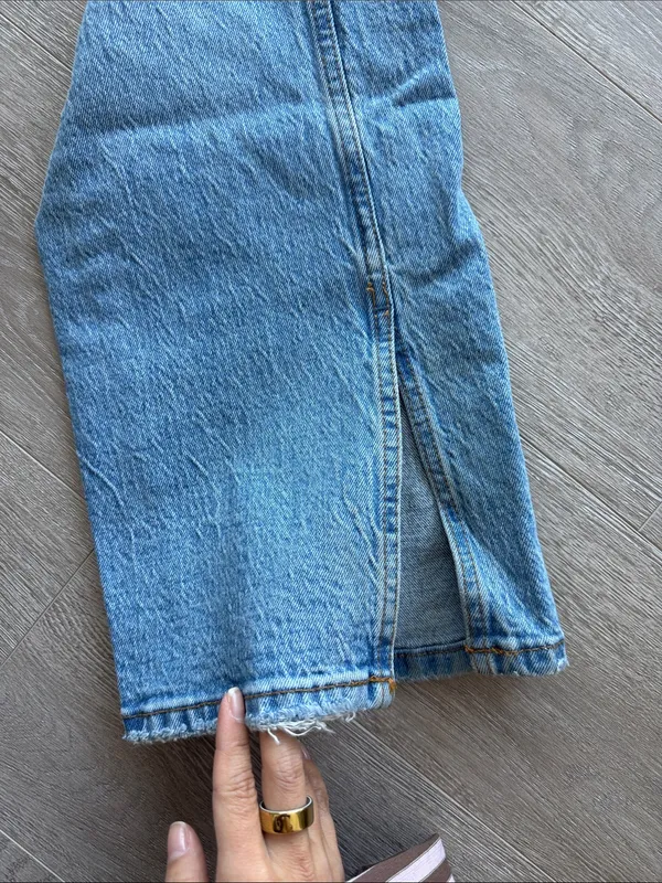 Abercrombie 90s Relaxed High-Rise Curve Love Split-Hem Women's Jeans 25S - Image 4