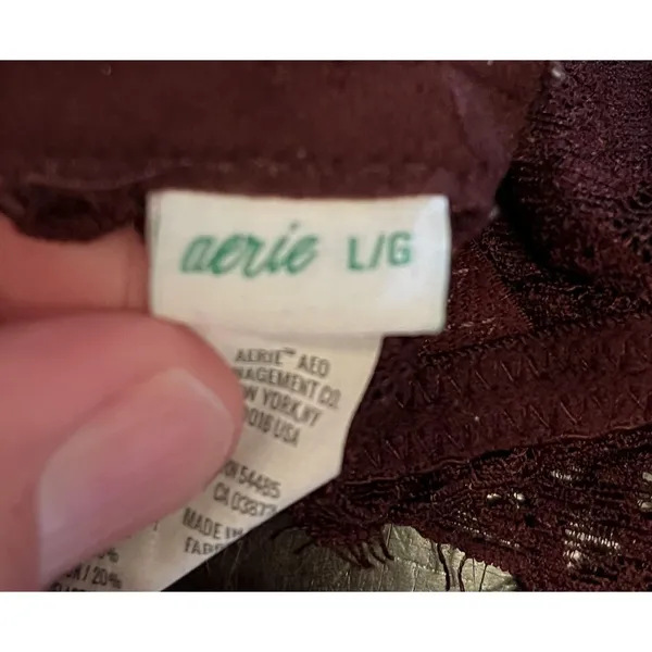 Aerie Bralette Bra Womens Large Red Lace Wireless Sheer Longline Unlined - Image 5