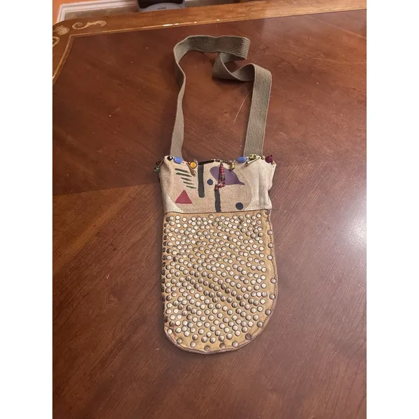 Ladies STUDDED HAND TOOLED Crossbody Bag Southwest Western - Image 5