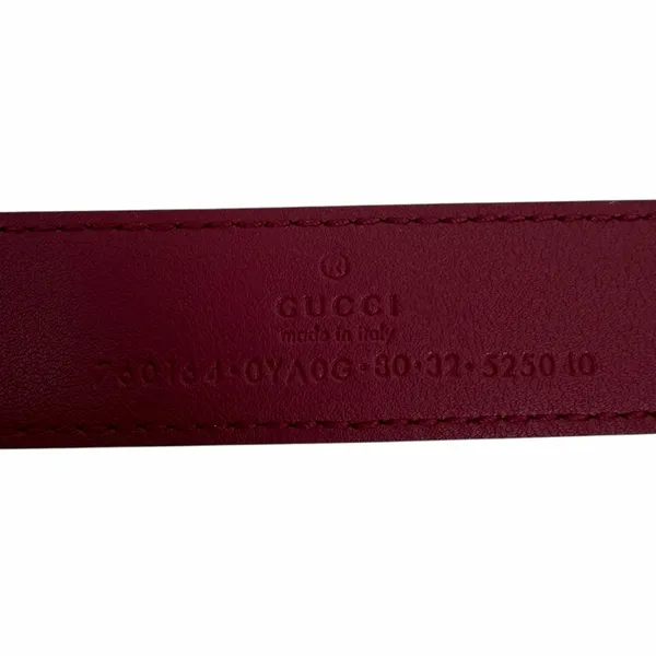 Gucci Interlocking GG Logo Leather Belt Russet Red Size 80cm/ 32in - Image 10