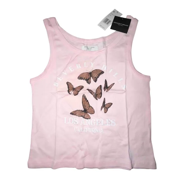Grayson Threads Pink Butterfly Graphic Los Angeles Tank Top Women's, Size M, NWT - Image 3