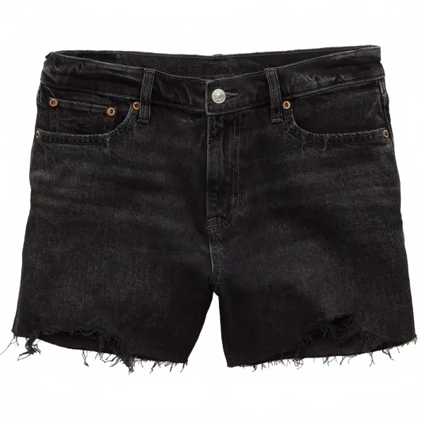 AE Stretch Low-Rise Ex-Boyfriend Denim Short American Eagle NWT Black Wash Sz 4 - Image 3