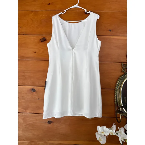 NWT Lulus Elevated Appearance Ivory Satin Open Back Mini Dress Party Cocktail XL - Image 6