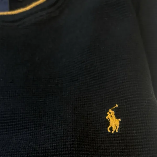 Polo Ralph Lauren Waffle Knit Thermal Crewneck Long‎ Sleeve Sweater Womens Large - Image 3