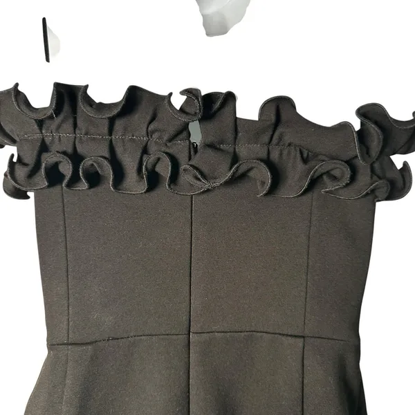 Amanda Uprichard Envy Mini Dress Sz S Black Sleeveless Ruffle - Image 6