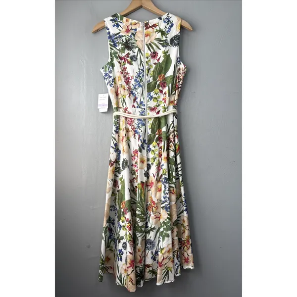 Danny & Nicole Dress Size 6 Floral Sleeveless Midi Romantic Summer Garden Party - Image 8