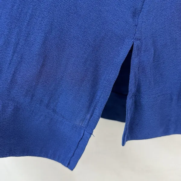 Free People Small Tank Top Pleated Back Boho V-Neck Oversized Royal Blue - Image 10