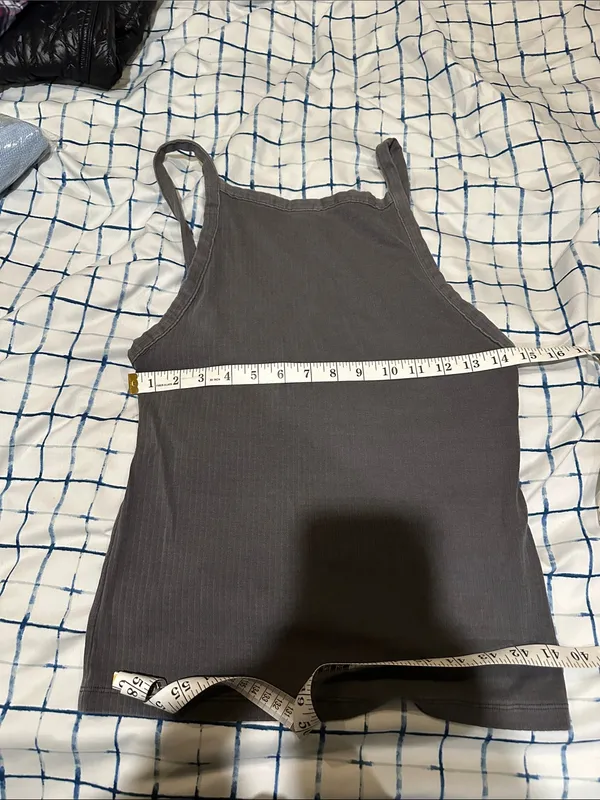 Free People Charcoal Gray Ribbed High-Neck Camisole - Image 4