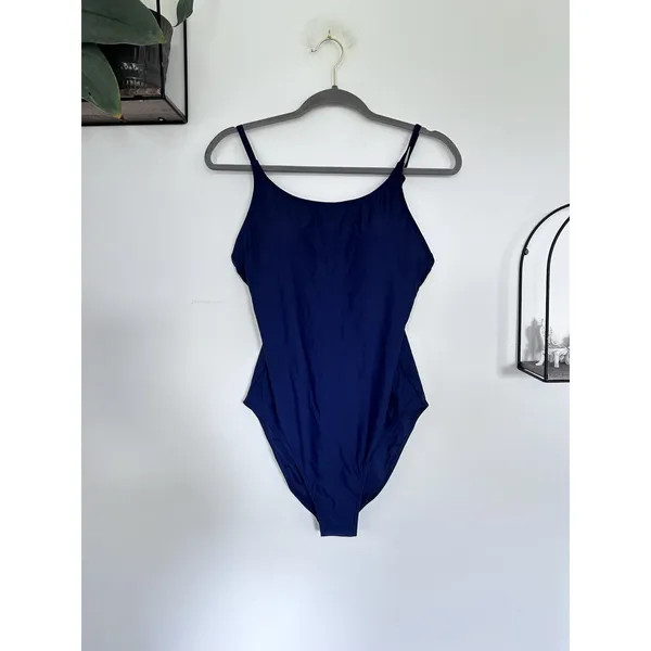 NWT Quince Deep Navy Italian Cami One-Piece Swimsuit Size Large - Image 3