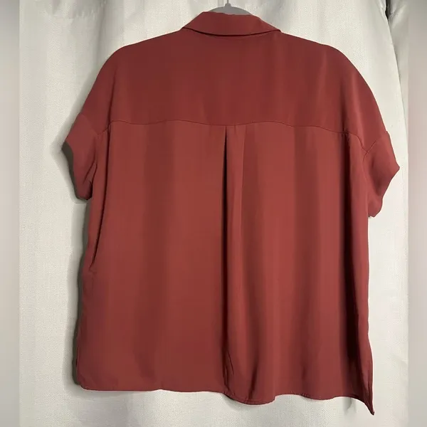 Rachel Zoe Desert Rose Chiffon Button Up Oversized Blouse XS - Image 2